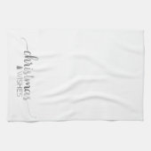 Linge De Cuisine Noël de calligraphie simple en argent (Horizontal)