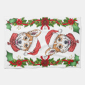 Linge De Cuisine Noël de Corgi (Horizontal)