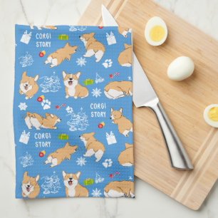 Linge De Cuisine Noël de Corgi Story