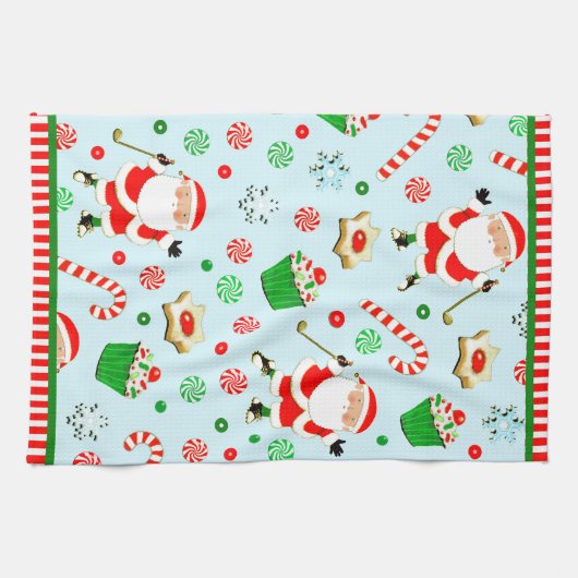 Linge De Cuisine Noël de golf (Horizontal)