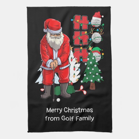 Linge De Cuisine Noël de golf avec le golf du Père Noël (Vertical)