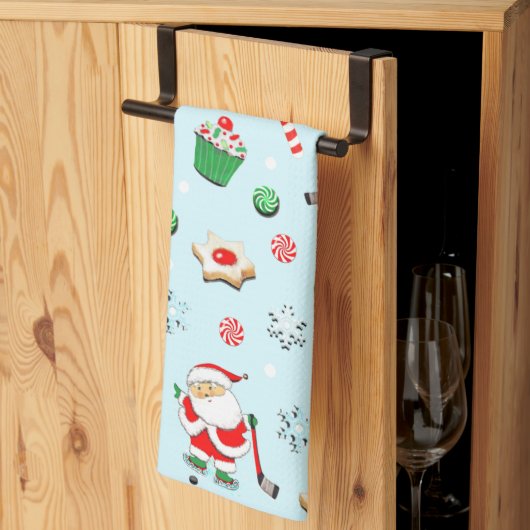 Linge De Cuisine Noël de hockey (Pliage en tiers)