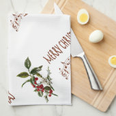 Linge De Cuisine Noël de houx (Quart Plié)
