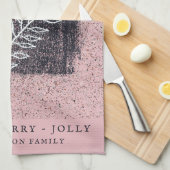 Linge De Cuisine Noël de la famille de la perruque blanche rose art (Quart Plié)