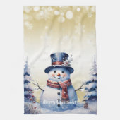 Linge De Cuisine Noël de la forêt d'hiver | Or (Vertical)