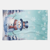 Linge De Cuisine Noël de la forêt d'hiver | Sarcelle (Horizontal)