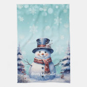 Linge De Cuisine Noël de la forêt d'hiver | Sarcelle (Vertical)