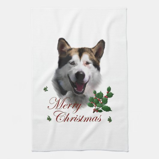 Linge De Cuisine Noël de Malamute en Alaska (Vertical)