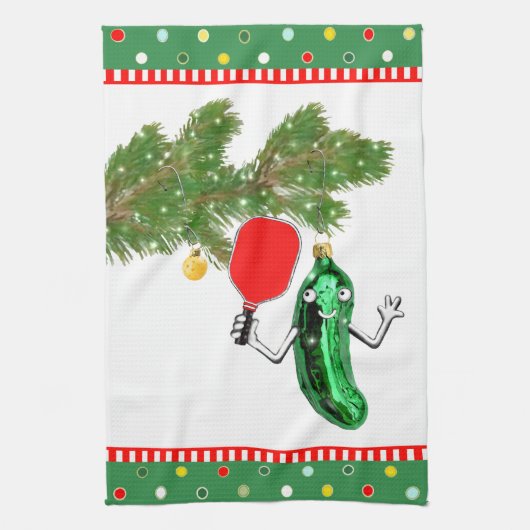 Linge De Cuisine Noël de pickleball (Vertical)