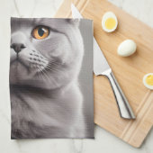 Linge De Cuisine Noël de Shorthair britannique (Quart Plié)