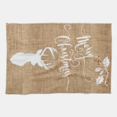 Linge De Cuisine Noël de texture de toile de jute Joyeux avec des (Horizontal)