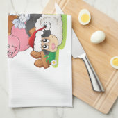 Linge De Cuisine Noël des animaux de ferme (Quart Plié)