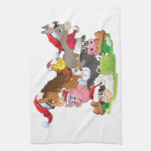 Linge De Cuisine Noël des animaux de ferme (Vertical)