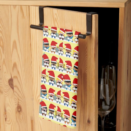 Linge De Cuisine Noël des Chanteurs de Noël (Pliage en tiers)