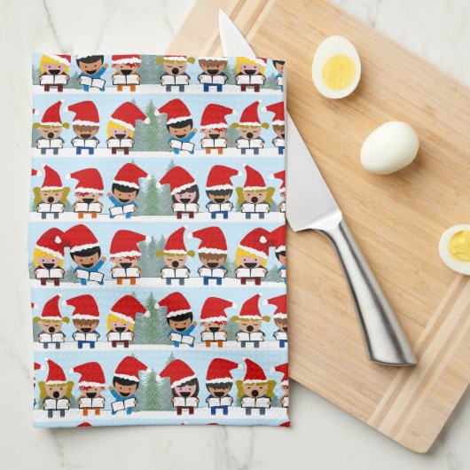 Linge De Cuisine Noël des Chanteurs de Noël (Quart Plié)