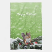 Linge De Cuisine Noël des écureuils (Vertical)