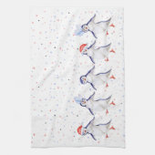 Linge De Cuisine Noël des mignons pingouins dansants (Vertical)