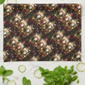 Linge De Cuisine Noël des noix de cétacés dorés (Plié)