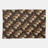 Linge De Cuisine Noël des noix de cétacés dorés (Horizontal)