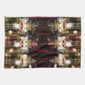 Linge De Cuisine Noël des noix de cétacés dorés (Horizontal)