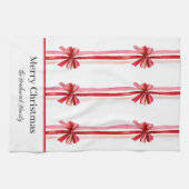 Linge De Cuisine Noël des Red Bows roses (Horizontal)