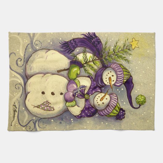 Linge De Cuisine Noël des Snowmen de 4882 (Horizontal)