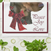 Linge De Cuisine Noël Doberman Pinscher (Plié)