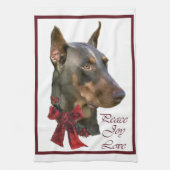 Linge De Cuisine Noël Doberman Pinscher (Vertical)