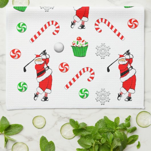 Linge De Cuisine Noël du golf (Plié)