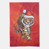 Linge De Cuisine Noël du tigre en rouge (Vertical)