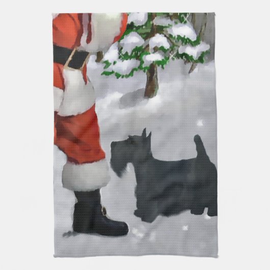 Linge De Cuisine Noël écossais Terrier (Vertical)