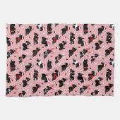 Linge De Cuisine Noël écossais Terrier rose (Horizontal)