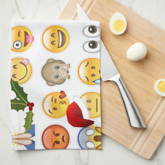 Linge De Cuisine noël emojis (Quart Plié)