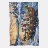 Linge De Cuisine Noël en bateau dalmate (Vertical)
