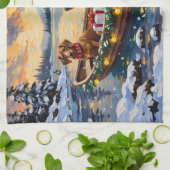 Linge De Cuisine Noël en bateau pour teckel (Plié)