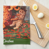 Linge De Cuisine Noël en Catland Louis Wain (Quart Plié)