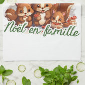 Linge De Cuisine Noël en famille (Plié)