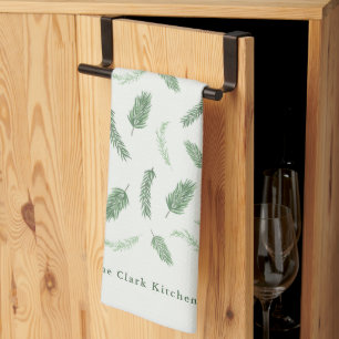 Linge De Cuisine Noël Épinette Motif Fête Personnalisée