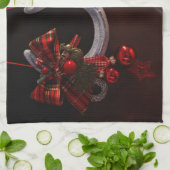 Linge De Cuisine Noël équestre pendre en fer à cheval Photo (Plié)