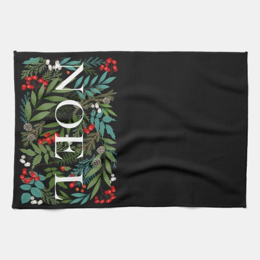 Linge De Cuisine NOEL et vert noir (Horizontal)