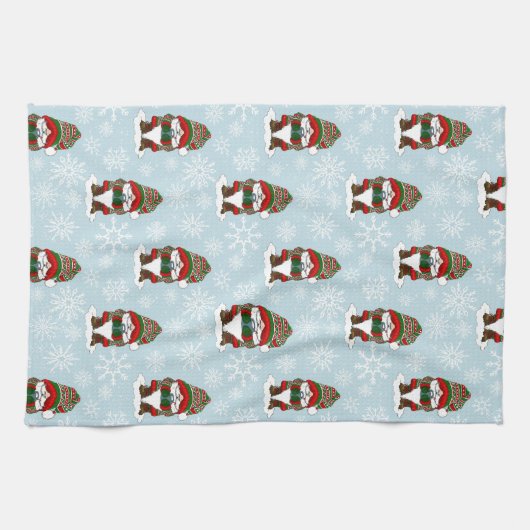 Linge De Cuisine Noël Gnome Rouge Vert mite (Horizontal)