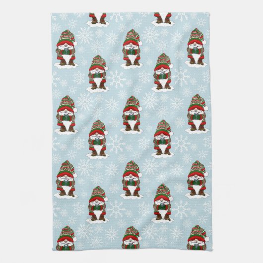 Linge De Cuisine Noël Gnome Rouge Vert mite (Vertical)