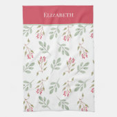 Linge De Cuisine Noël Hot Pink Holly Berry (Vertical)