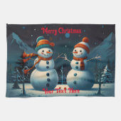 Linge De Cuisine Noël joyeux de Snowman (Horizontal)