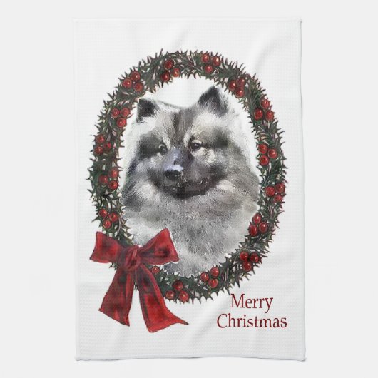 Linge De Cuisine Noël Keeshond (Vertical)