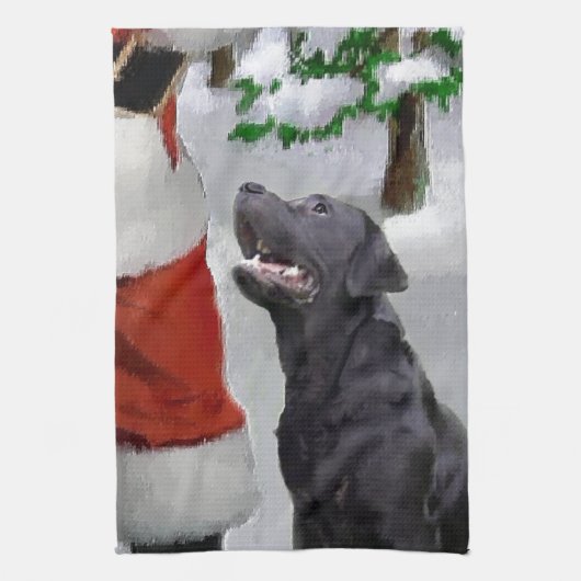 Linge De Cuisine Noël Labrador Retriever (Vertical)