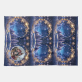 Linge De Cuisine Noël magique - flocons de neige dorés, photo (Horizontal)