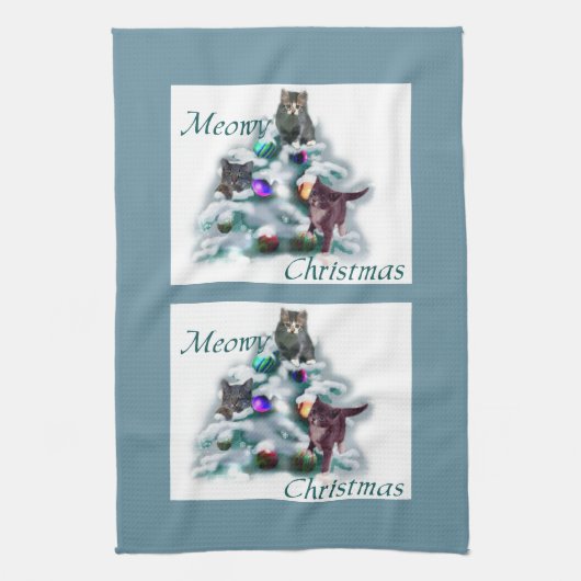 Linge De Cuisine Noël Meowy (Vertical)