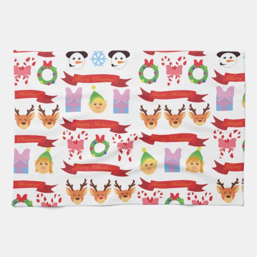 Linge De Cuisine Noël mignon (Horizontal)