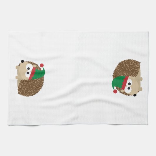 Linge De Cuisine Noël mignon Elf de hérisson (Horizontal)
